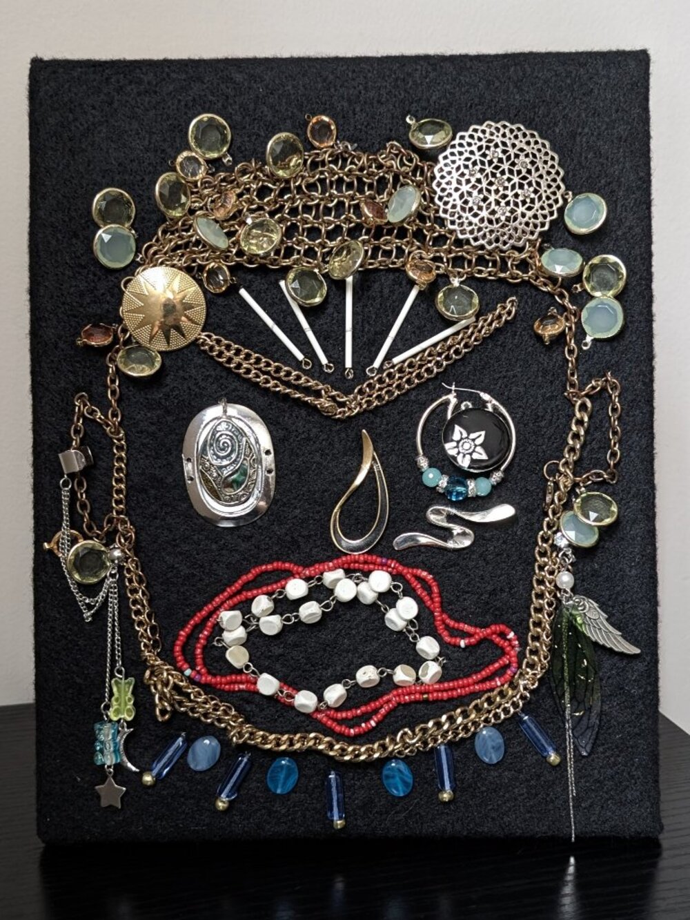 IRA - Resting Gem Faces Handmade Upcycled Jewellery Portrait Art - Piece 10